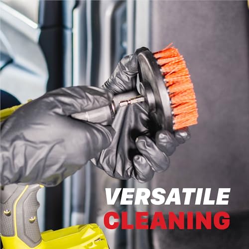 4” Universal M8 Medium-Duty Drill Brush – Upholstery & Carpet Scrubber Attachment for Car Detailing, Fabric, Seats, Floor Mats & Home Cleaning – Removes Stains, Grime, Spots & Buildup - view 5