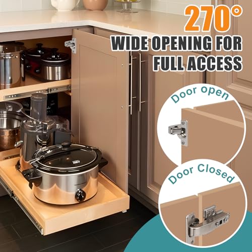 HBL' 2 Pack 90° Blind Corner Cabinet Hinge, Pie Cut Corner Kitchen Door Hinge, Soft Close European Concealed Hinge for Frameless Blind Corner Cabinets - view 4