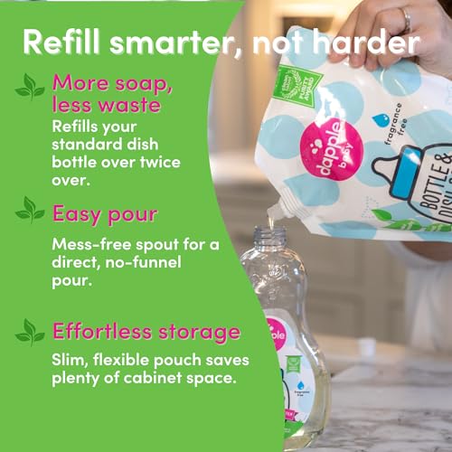 Baby Fragrance-Free Bottle & Dish Soap Refill Pouch - (2 Pack) 33.8 fl oz - Plant-Powered Cleaner for Baby Bottles, Pump Parts, and Sippy Cups - view 6