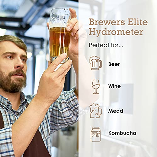 Hydrometer & Plastic Test Jar - for Home Brew Beer, Wine, Mead and Kombucha - Deluxe Triple Scale Set, Hardcase and Cloth - Specific Gravity ABV Tester - view 5