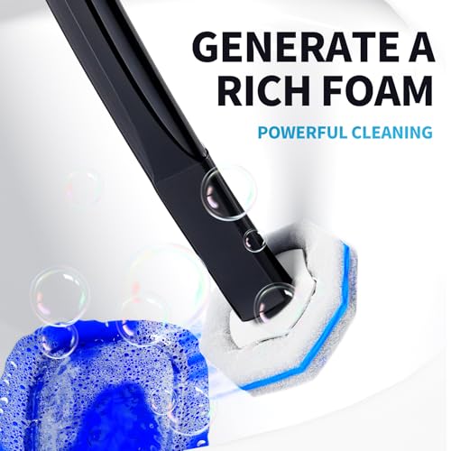 Disposable Toilet Brush with 50 Cleaner Refills Pads，Wall Mounted Toilet Bowl Holder Set，Toilet Cleaning System Starter Kit，Bathroom Cleaning System for Sink Bathtub Wash Basin - view 4
