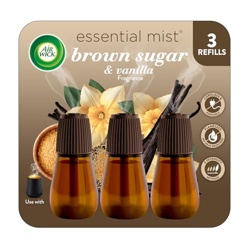 Essential Mist Diffuser Oil Refill, Brown Sugar & Vanilla, 3Ct