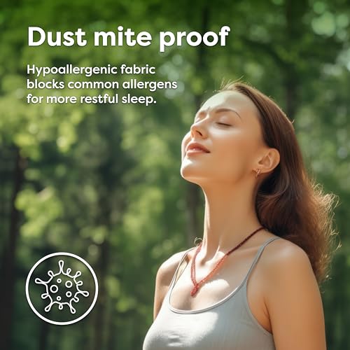 Pillow Encasement- Zippered Bed Bug Dust Mite Proof Hypoallergenic - Sleep Defense System - Standard - Waterproof - Set of 2 - 20" H x 26" W - view 3