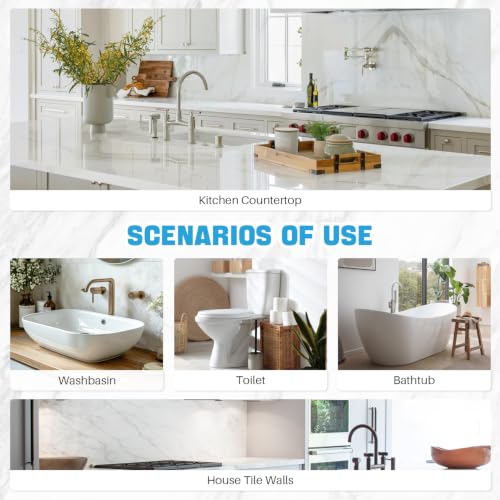 Tub and Tile Paint, 17.6oz White Tub and Tile Refinishing Kit with Hardener, Quick-Dry, Low Odor Bathtub Paint for Bathroom, Kitchen, Tile and Bathtub, 25-30sq.ft - view 4