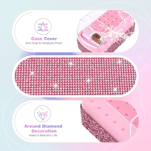 2 in 1 Nail Drill Bits Holder Case Rhinestone with Efile Tip Cleaning Brush - view 6
