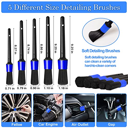 27Pcs Car Detailing Kit, Car Cleaning Kit, Car Detailing Brush Set, Drill Brush Set, Car Detailing Brushes, Car Wash Kit, Car Accessories, Car Cleaning Supplies for Interior, Exterior, Wheels - view 3