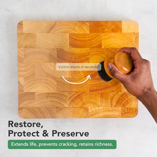 Cutting Board Oil & Wax Round Applicator with Maple Wood Handle - view 4
