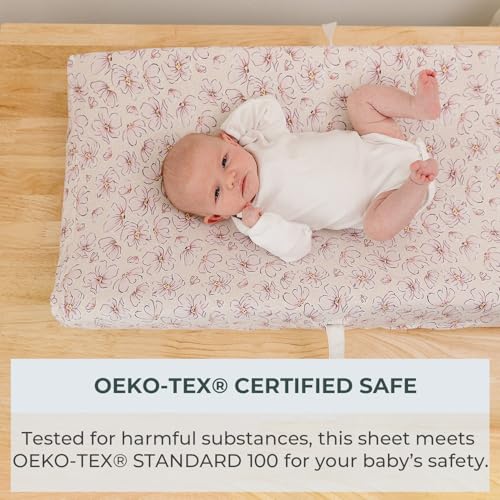 Pobi Baby Changing Pad Cover for Girls, Soft Cotton, 2 Pack (Blossom) - view 5