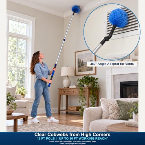 20ft High Ceiling Duster Kit with 5-12ft Extension Pole - view 3