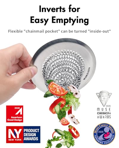 4 Pack Kitchen Sink Drain Strainer,Patented Reversible Chain Mesh Basket - view 2