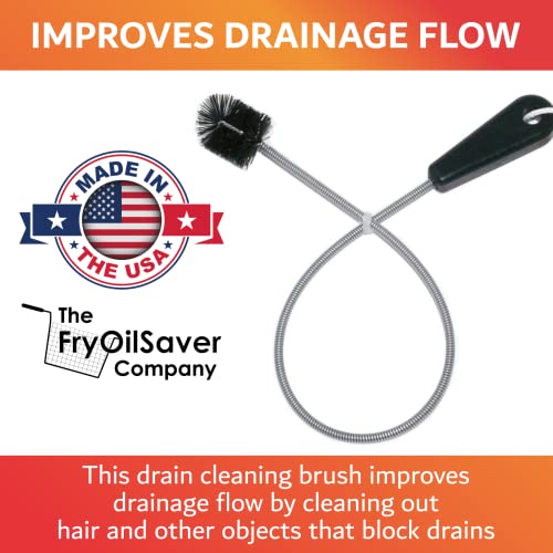 FryOilSaver Co. B113C 22-Inch Long Sink Drain Brush Kit, Slim Snake - view 7