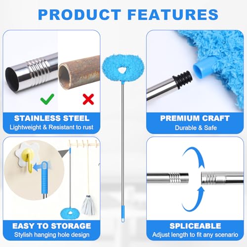 Ceiling Fan Cleaner Duster, Adjustable Microfiber Duster,Blue - view 6