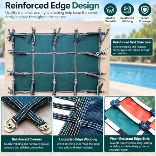 Round Inground Pool Cover for Concrete Wood Deck, Inlcude Installation Kit - view 4