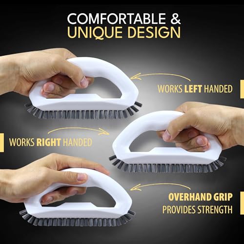Grout Brush with Stiff Nylon Bristles, Heavy Duty Hand Grout Scrub Brush for Cleaning Baseboards, Floor, Corners, Tiles, Shower, Bath Tub, Floor, Tiles and Other Surfaces - view 5