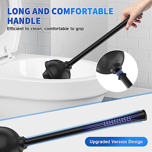 Toilet Plunger and Brush, Bowl Brush and Heavy Duty Toilet Plunger Set with Ventilated Holder, 2-in-1 Toilet Brush and Plunger Combo for 5.3-inch Toilet Drain Bathroom Cleaning (Black) - view 6