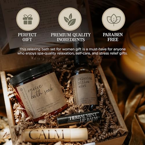 Self-Care Set - Luxury Spa Bath Kit, Pillow Mist, Cooling Lip Balm, Tranquil Essential Oil Roller & Epsom Salt Bath Soak Pampering Package, Holistic Gifts for Him & Her - view 5
