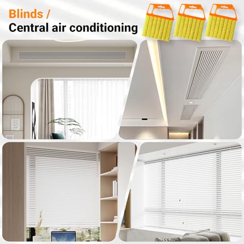 3pcs Window Blind Cleaner Duster Tool,2026 New Cleaning Tools,7 Fingers Washable Microfiber Dusters for Cleaning,Crevice Cleaning Brush, Duster for Venetian Blinds & Air Conditioner Vents（Orange - view 6