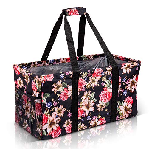 Extra Large Utility Tote Bag - Oversized Collapsible Beach Bag - Geo Black - view 3