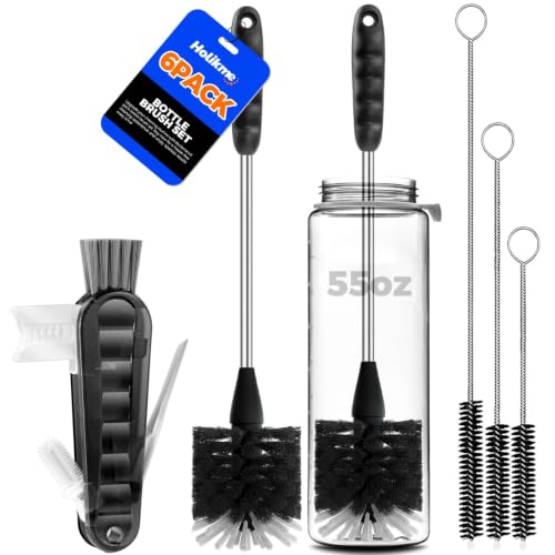 6 Pack Bottle Brush 14" Stainless Steel Straw Cleaner Brush,Yellow - view 3