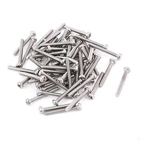 M2 x 15mm 304 Stainless Steel Cross Head Phillips Pan Head Screws Bolt 60pcs