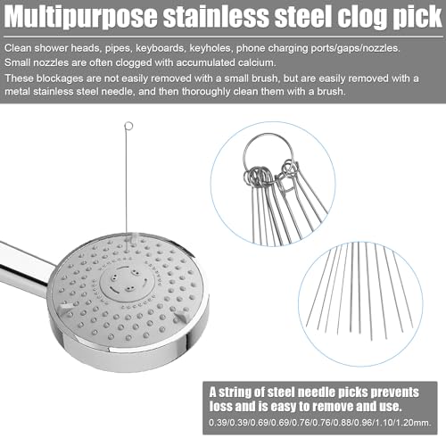 10pcs Shower Head Cleaners, with 10pcs Needle Picks Anti-Clogging Shower Head Cleaning Brush Tiny Crevice Cleaner Tool for Small Holes Gaps Nozzle Window Slot Household Bathroom (Gray) - view 4