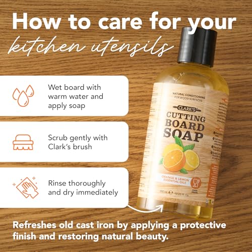 Cutting Board Organic Soap - Cleaner for Butcher Block, Countertop and Utensils - Enriched with Natural Orange & Lemon Extracts - Cleans and Restores Wood - Use Before Food Safe Mineral Oil - view 3
