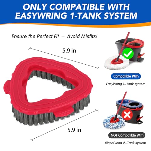Wire Scrub Brush Head for EasyWring 1-Tank System, Stainless Steel Wire Bristle Scrubber Attachment for Concrete, Bathroom, Garage, Patio, Deck & Tough Stain Scrubbing, 1 Pack - view 2