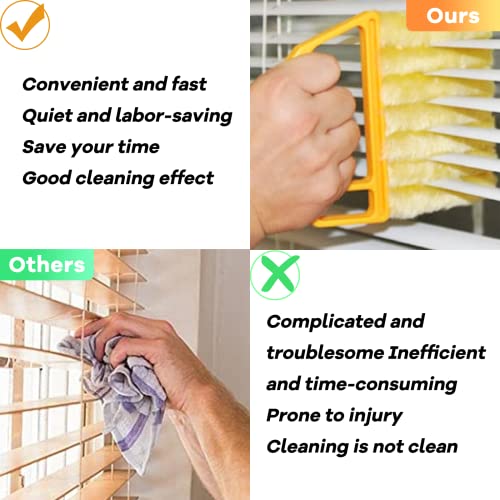 4 Pcs Blind Cleaner Duster Tool, 7-Finger Dusting Cleaner Tool for Window & Air Vent, Washable Handheld Microfiber Duster Blinds Air Conditioner Fan Keyboard Duster Dirt Tool - view 4