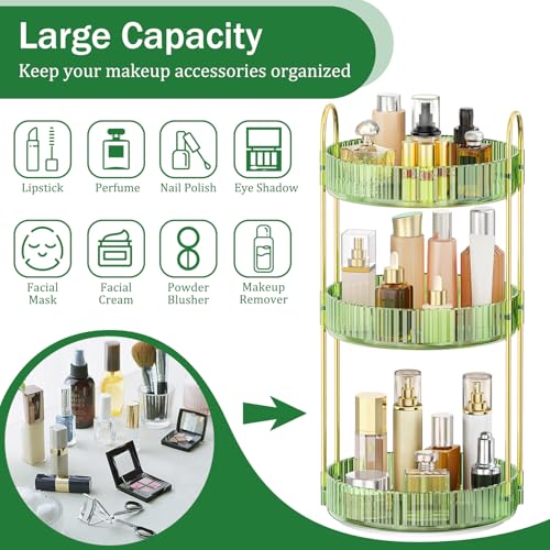 360 Rotating Makeup Organizer for Vanity, 3 Tier Perfume Organizer - view 3