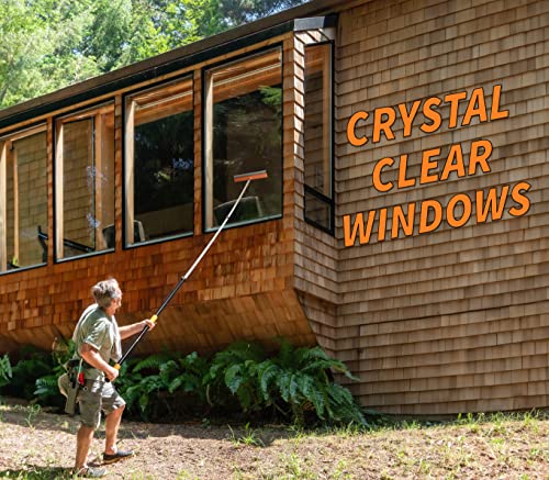 30 Foot Exterior House Cleaning Brush Set & Cobweb Duster with 7-24 ft Extension Pole // Vinyl Siding Brushes with Telescopic Extendable Pole & Window Cleaning Squeegee Tool - view 4