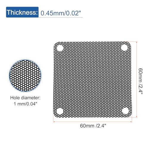 10PCS PC Dust Filter, 60mmx60mm PVC Computer Case Cooler Dustproof Mesh Cover Fan Grills for Computer Chassis Speaker, Black - view 2