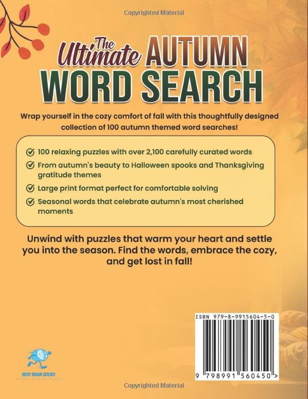 The Ultimate Autumn Word Search Book: A Cozy Collection of 100 Large Print Word Search Puzzles including Halloween and Thanksgiving for Seniors and Adults - view 2