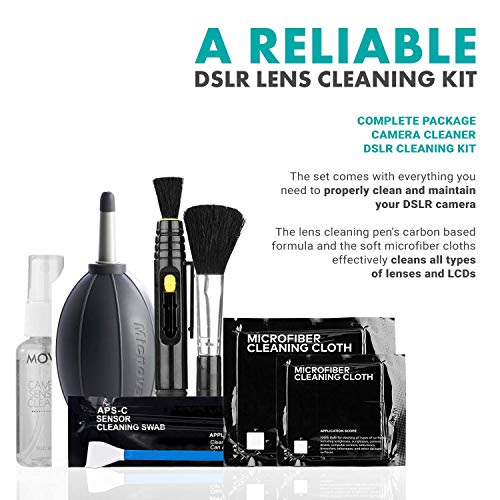 Deluxe Essentials DSLR Camera Cleaning Kit with 10 APS-C Cleaning Swabs, Sensor Cleaning Fluid, Rocket Air Blower, Lens Pen, Soft Brush, 2X Small and 2X Large Microfiber Cloths and Carrying Case - view 2