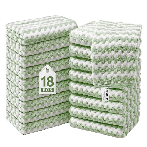 Microfiber Cleaning Cloth, 18 Piece Set, Small, Green