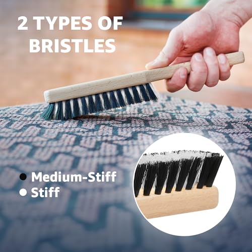 Carpet Cleaning Brush, Scrub Brush with Handle for Floor Mats, Heavy Duty Carpet Cleaner Brush, Rug Brush, Upholstery Brush for Indoor and Outdoor, Stiff Nylon Bristles Car Carpet Brush, White - view 3