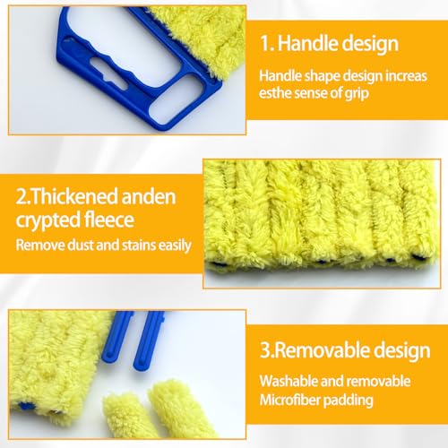 2 Pcs Blinds Cleaner Duster Tool 7 Finger Microfiber Washable Blind Cleaner - view 3