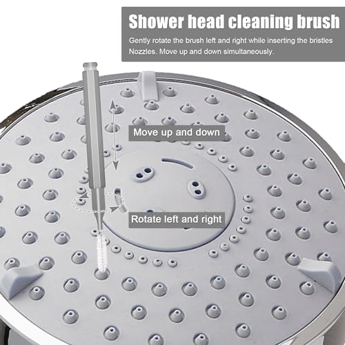 10pcs Shower Head Cleaners, with 10pcs Needle Picks Anti-Clogging Shower Head Cleaning Brush Tiny Crevice Cleaner Tool for Small Holes Gaps Nozzle Window Slot Household Bathroom (Gray) - view 5