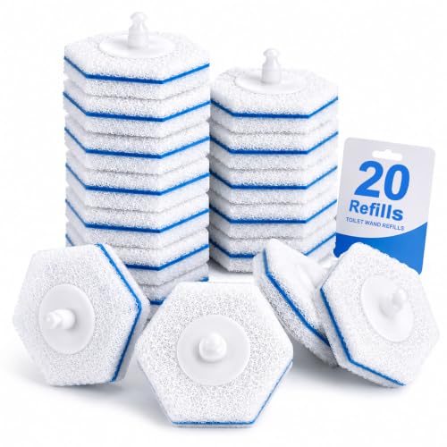 Toilet Wand Refills, Disposable Toilet Brush Heads, 20 Count