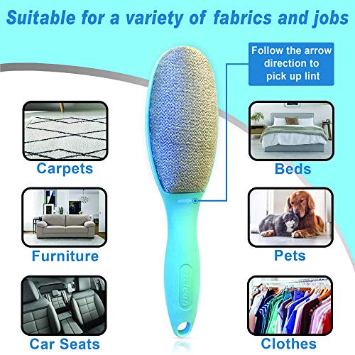Ezclean 2 Pack Lint Brush for Clothes, Couch, Furniture Reusable & Double Sided Pet Hair Remover Brush, Cleaner for Dog Cat Hair, Magic Velvet Lint Remover for Clothes, Fabric, Upholstery, Fuzz, Dust - view 6