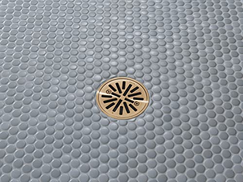4 Inch Brushed Gold Tile-In Round Shower Floor Drain with Gasket and Removable Drain Gate, Champagne Bronze DT061411-CZ - view 2