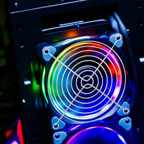 4pcs 12cm Computer Case Fan Grill Mesh with Screws Protective Dustproof Fan Cover for PC Cooling Silver Galvanized Steel for Desktop and Full Tower Cases - view 5