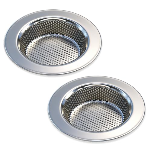 2PCS Kitchen Sink Strainers, Sink Drain Filter, Sink Basket Strainer, 4.5 Inch Stainless Steel Sink Drain Strainer, Food Scraps Catcher for Kitchen