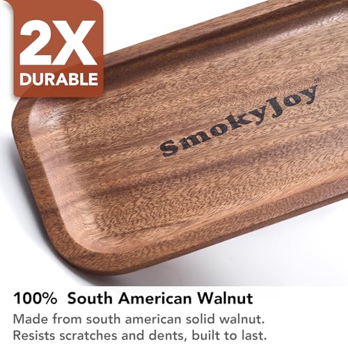 Wooden Rolling Tray Set, 10.8 Inch Walnut Wood Trays Bundle - view 2