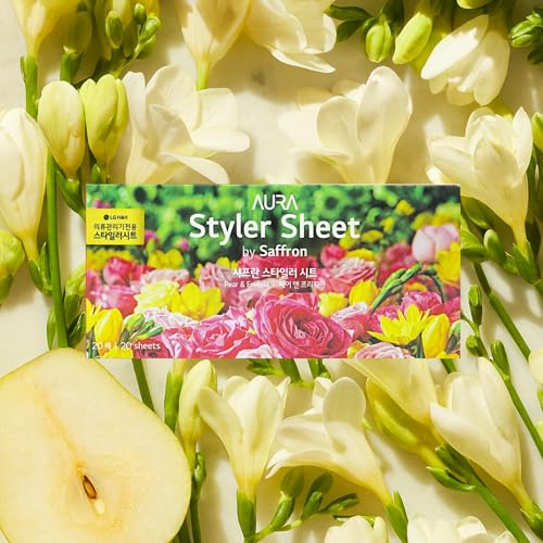 Pear & Freesia, Lime Basil & Mandarin, and Jasmin Blue 20 x 3 Pack - Long-Lasting Dryer Sheet Scent for Clothing Styler - Deodorizing & Refreshing Fragrance - Easy Use Styler Fabric Softener Sheets - view 5