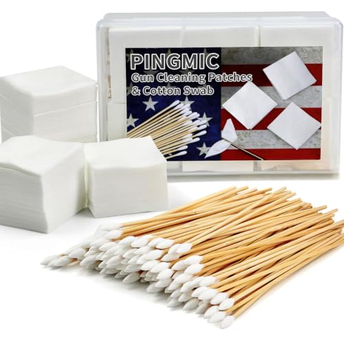 Gun Cleaning Supplies in Box - Pistol Swabs & Cleaning Patches Combo Pack