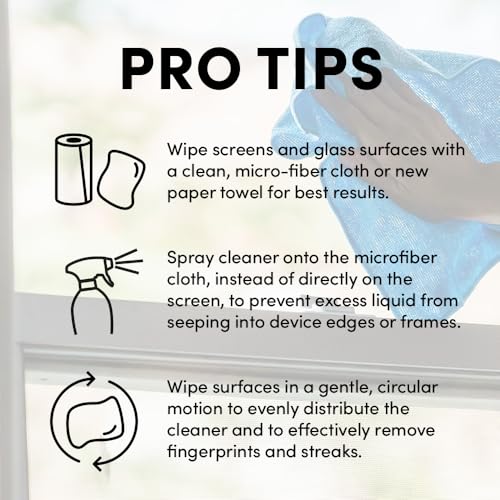 Pro Digital Screen and Glass Cleaner, Spray and Wipe TV Screens, Computers, Mirrors and Windows: Non-Toxic, No Harsh Chemicals or Odors.Unscented, 128 oz (Pack of 1) - Made in USA - view 5