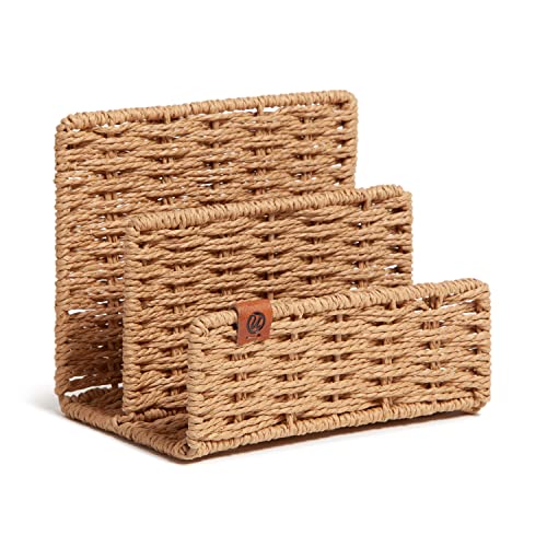 Woven Letter Sorter, Rattan-Inspired Wicker Style Office Organization Supplies, 1 Count