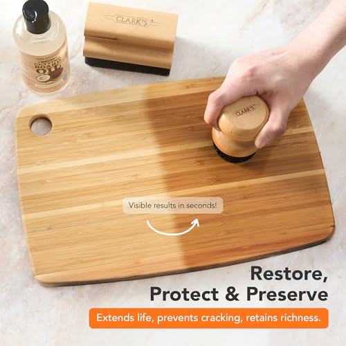 Cutting Board Care Kit with Coconut Oil - Includes Wax, Soap, Scrub Brush, Buffing Pad, and Applicator - for Kitchen Countertops, Butcher Blocks, Wooden Bowls and Utensils - Food Safe - view 4