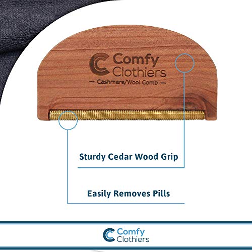 Cedar Wood Sweater Pilling Remover - Multi-Fabric Cashmere Comb - De-Pilling and Lint Removal for Cashmere, Wool, and Other Fabrics - Restore Fine Garments, Sweaters, and Coats - view 3