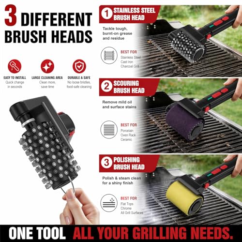Electric Grill Brush, Rechargeable USB BBQ Grill Cleaner - view 4